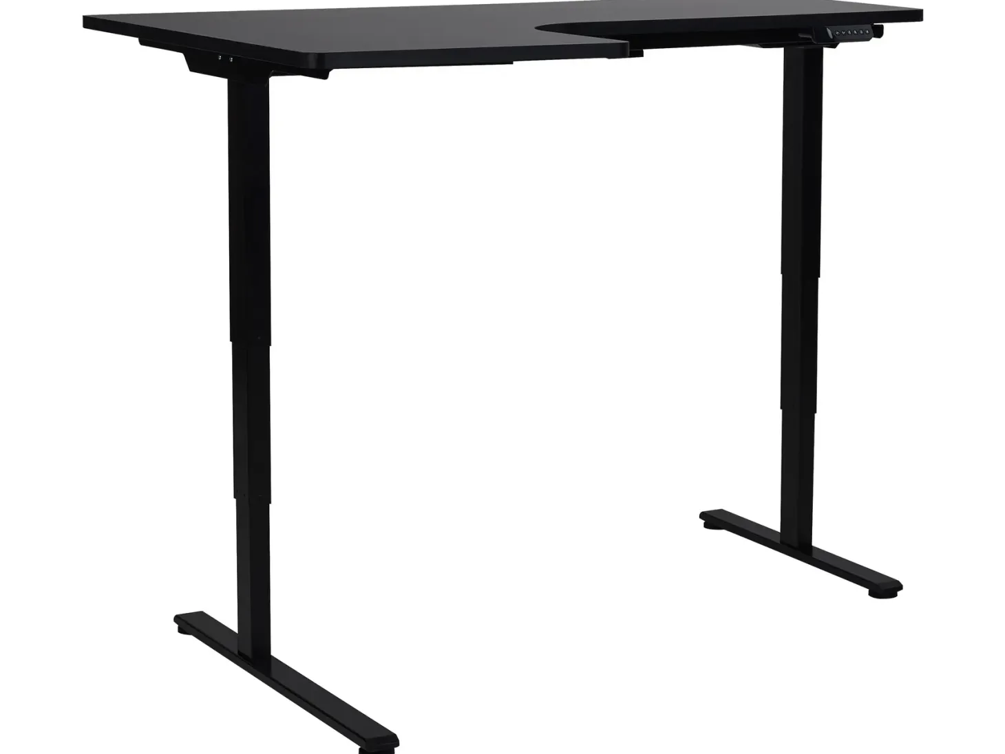 Elektrisk justerbart hjørneskrivebord DESTINES Sort 160 cm 109 cm Venstrevendt