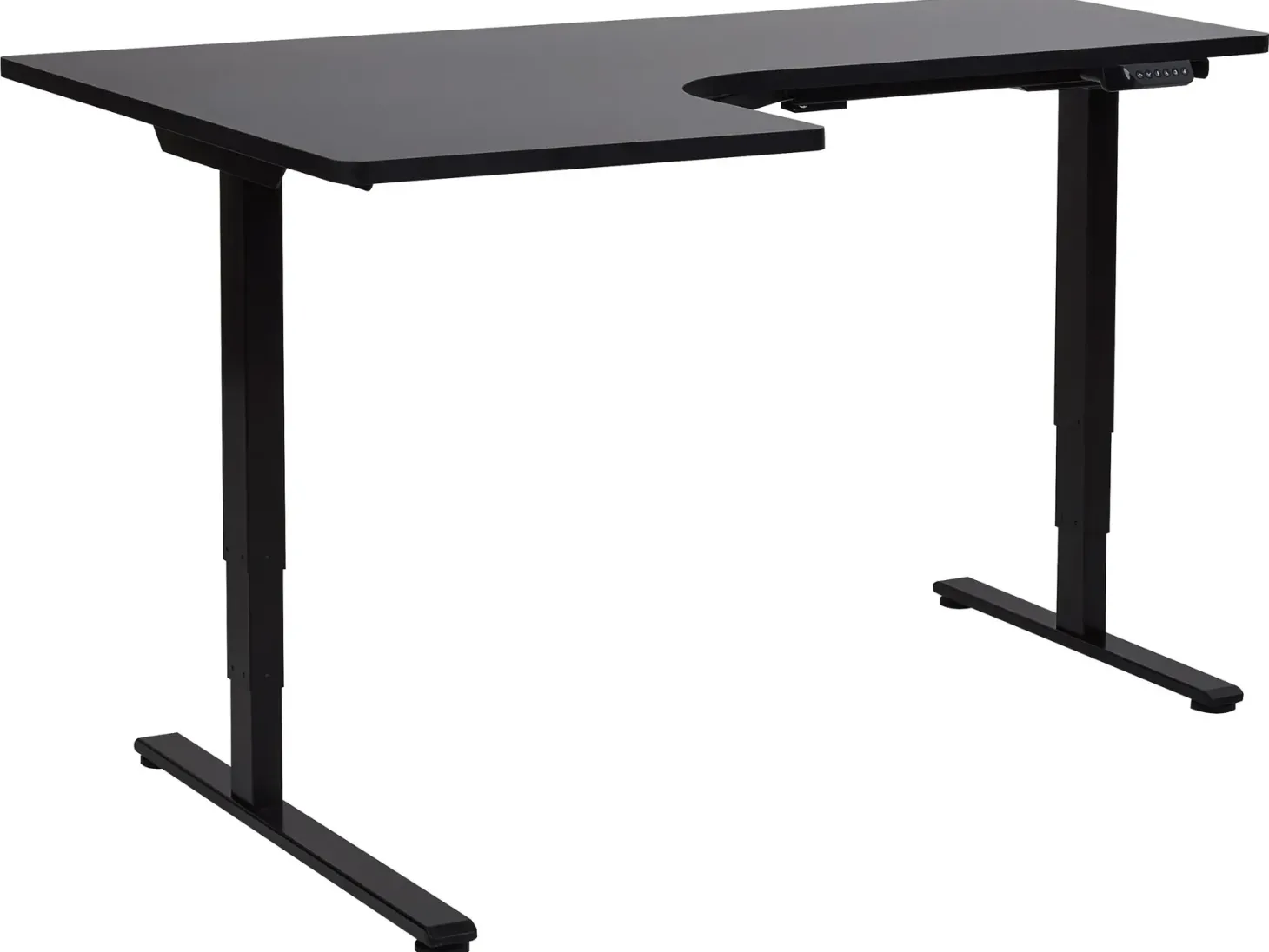 Elektrisk justerbart hjørneskrivebord DESTINES Sort 160 cm 109 cm Venstrevendt