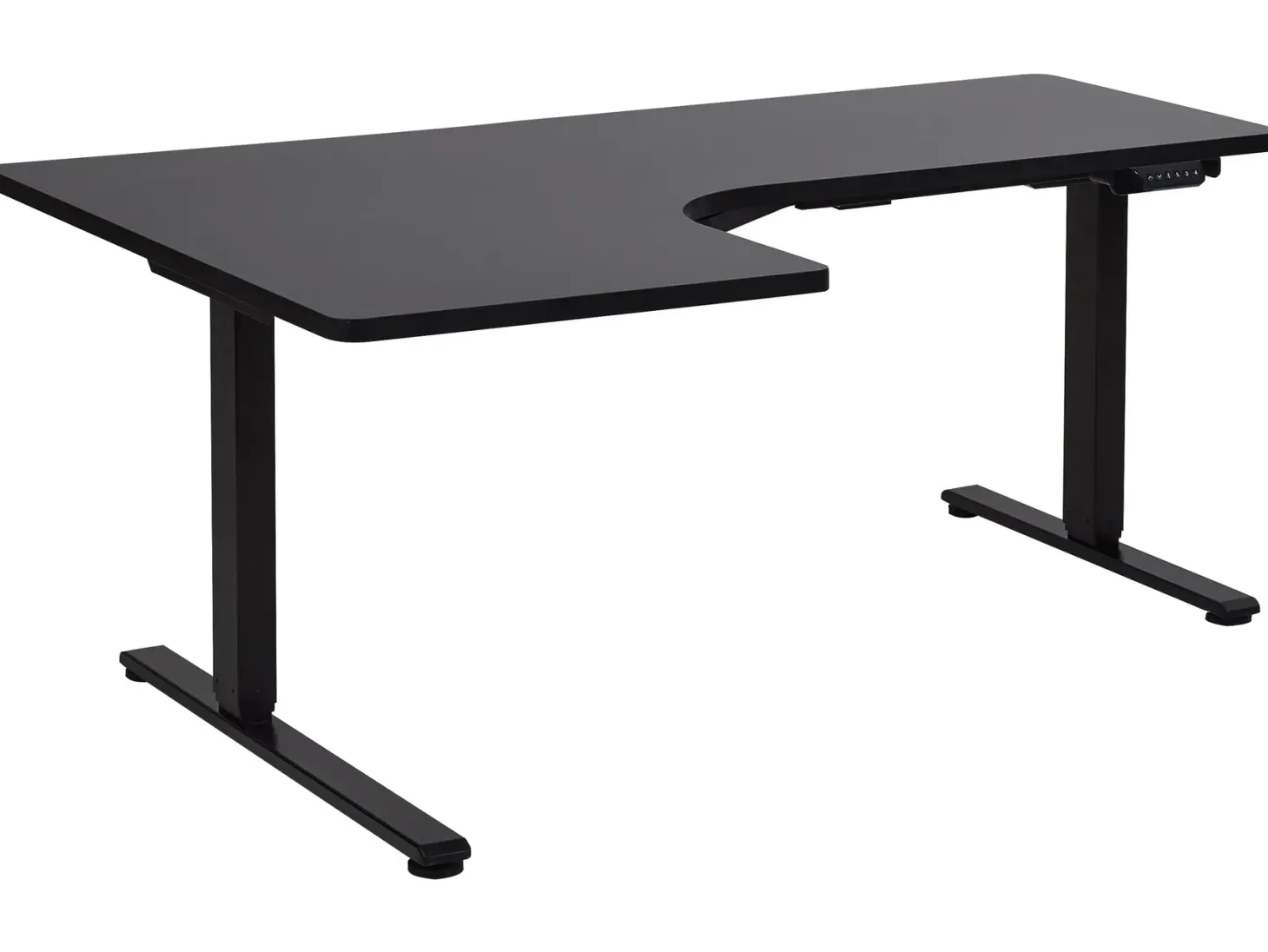 Elektrisk justerbart hjørneskrivebord DESTINES Sort 160 cm 109 cm Venstrevendt