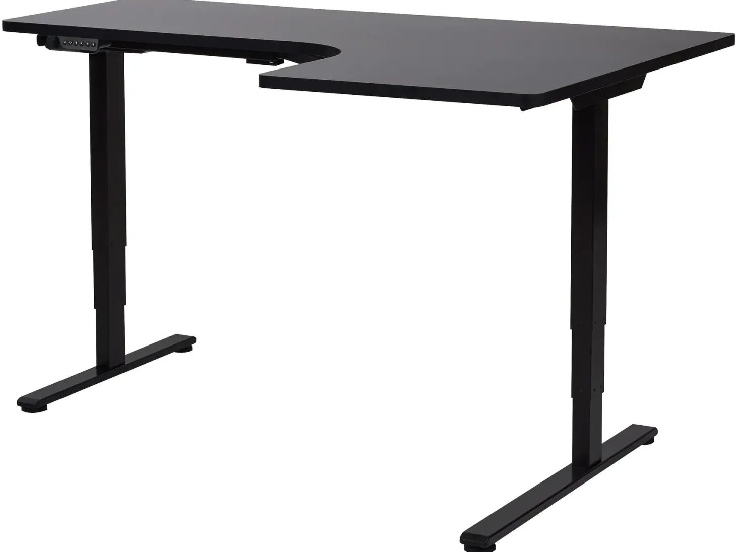 Elektrisk justerbart hjørneskrivebord DESTINES Sort 160 cm 109 cm Højrevendt