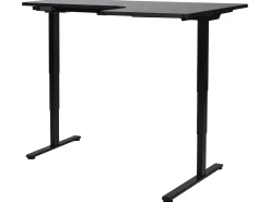 Elektrisk justerbart hjørneskrivebord DESTINES Sort 160 cm 109 cm Højrevendt