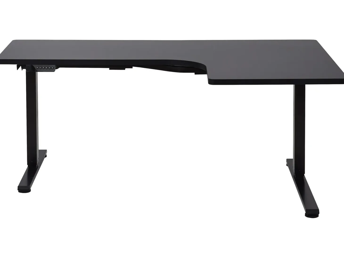 Elektrisk justerbart hjørneskrivebord DESTINES Sort 160 cm 109 cm Højrevendt