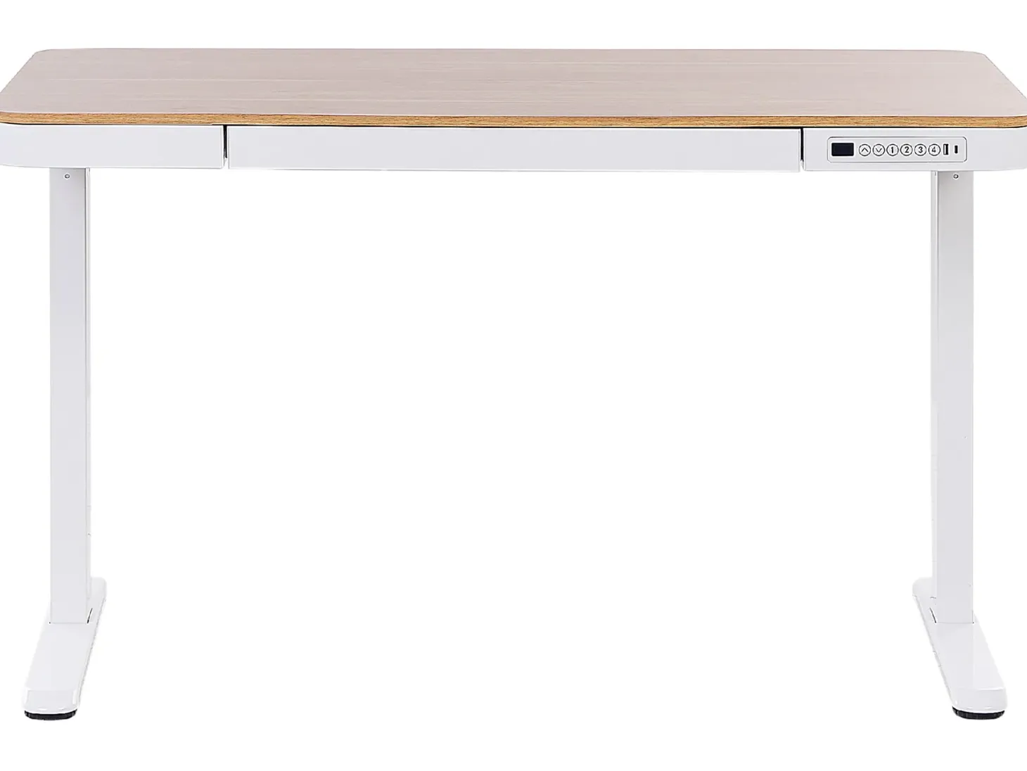 Elektrisk justerbart hæve sænkebord KENLY Brun/hvid 120 cm 60 cm med USB-port