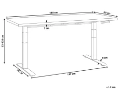 Elektrisk justerbart hæve sænkebord DESTINES Sort 180 cm 80 cm