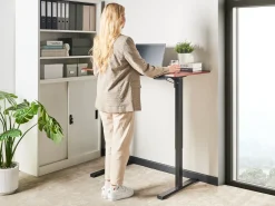Elektrisk justerbart hæve sænkebord TAVARES Brun/sort 120 cm 60 cm