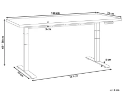 Elektrisk justerbart hæve sænkebord DESTINES Lysebrun/hvid 180 cm 72 cm