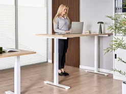 Elektrisk justerbart hæve sænkebord DESTINES Lysebrun/hvid 180 cm 72 cm