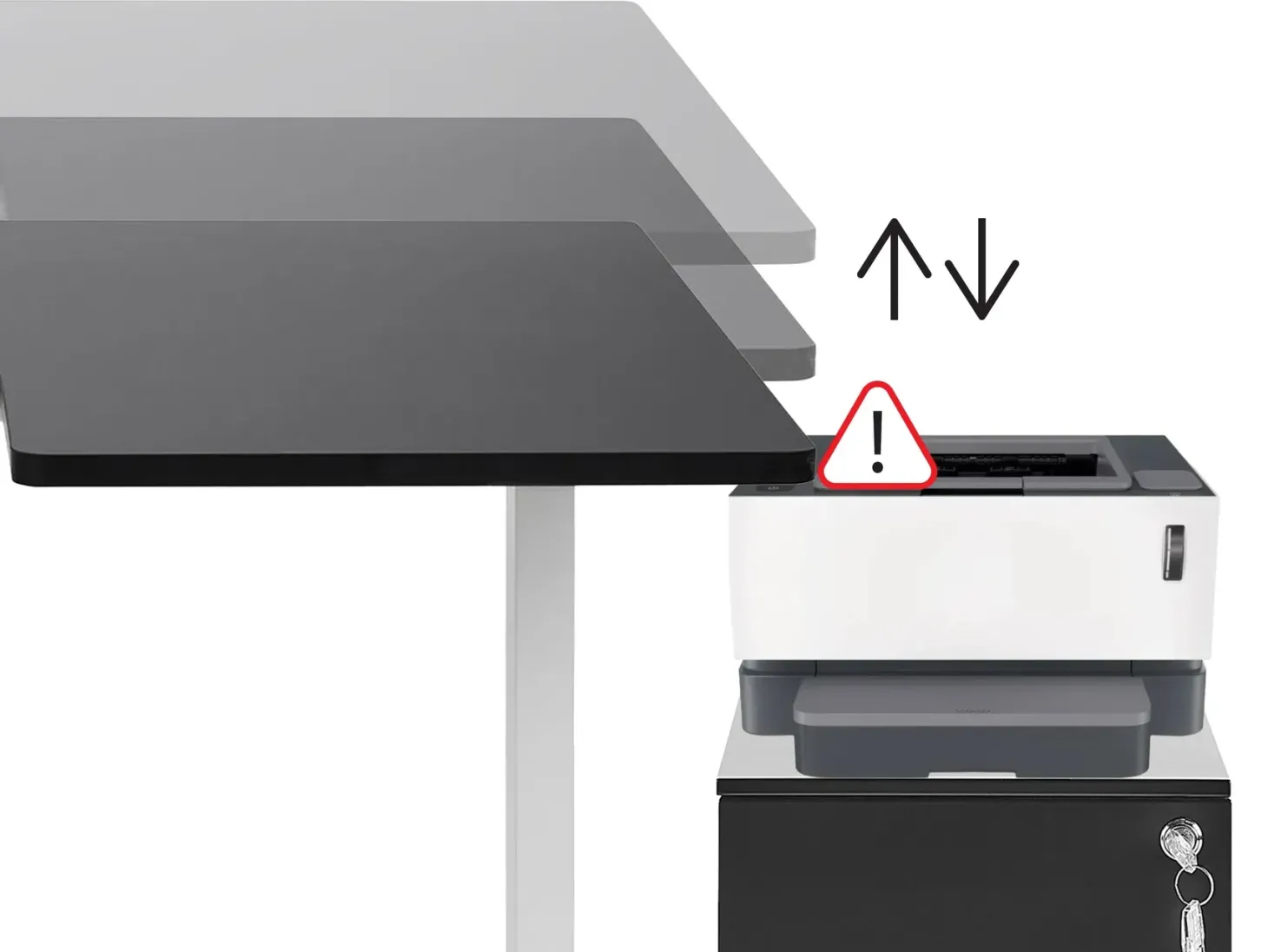 Elektrisk justerbart hæve sænkebord DESTINES Lysebrun/hvid 180 cm 72 cm
