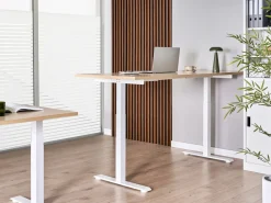 Elektrisk justerbart hæve sænkebord DESTINES Lysebrun/hvid 180 cm 72 cm