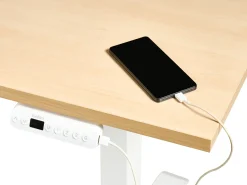 Elektrisk justerbart hæve sænkebord DESTINES Lysebrun/hvid 180 cm 72 cm