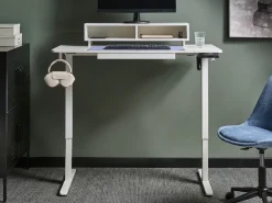 Elektrisk justerbart hæve sænkebord LUCAMA Hvid 120 cm 60 cm med USB-port