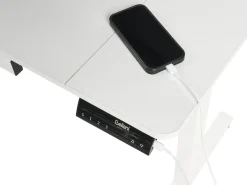 Elektrisk justerbart hæve sænkebord LUCAMA Hvid 120 cm 60 cm med USB-port