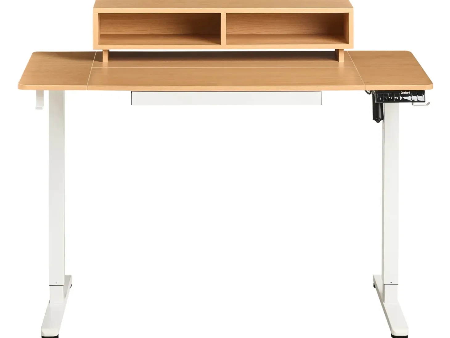 Elektrisk justerbart hæve sænkebord LUCAMA Lysebrun/hvid 120 cm 60 cm med USB-port