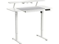 Elektrisk justerbart hæve sænkebord WILBANKS Hvid 120 cm 60 cm med USB-port