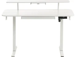 Elektrisk justerbart hæve sænkebord WILBANKS Hvid 120 cm 60 cm med USB-port