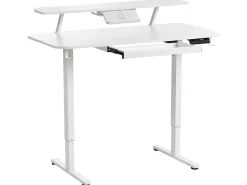 Elektrisk justerbart hæve sænkebord WILBANKS Hvid 120 cm 60 cm med USB-port