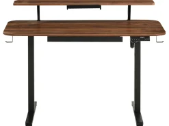 Elektrisk justerbart hæve sænkebord WILBANKS Brun/sort 120 cm 60 cm med USB-port