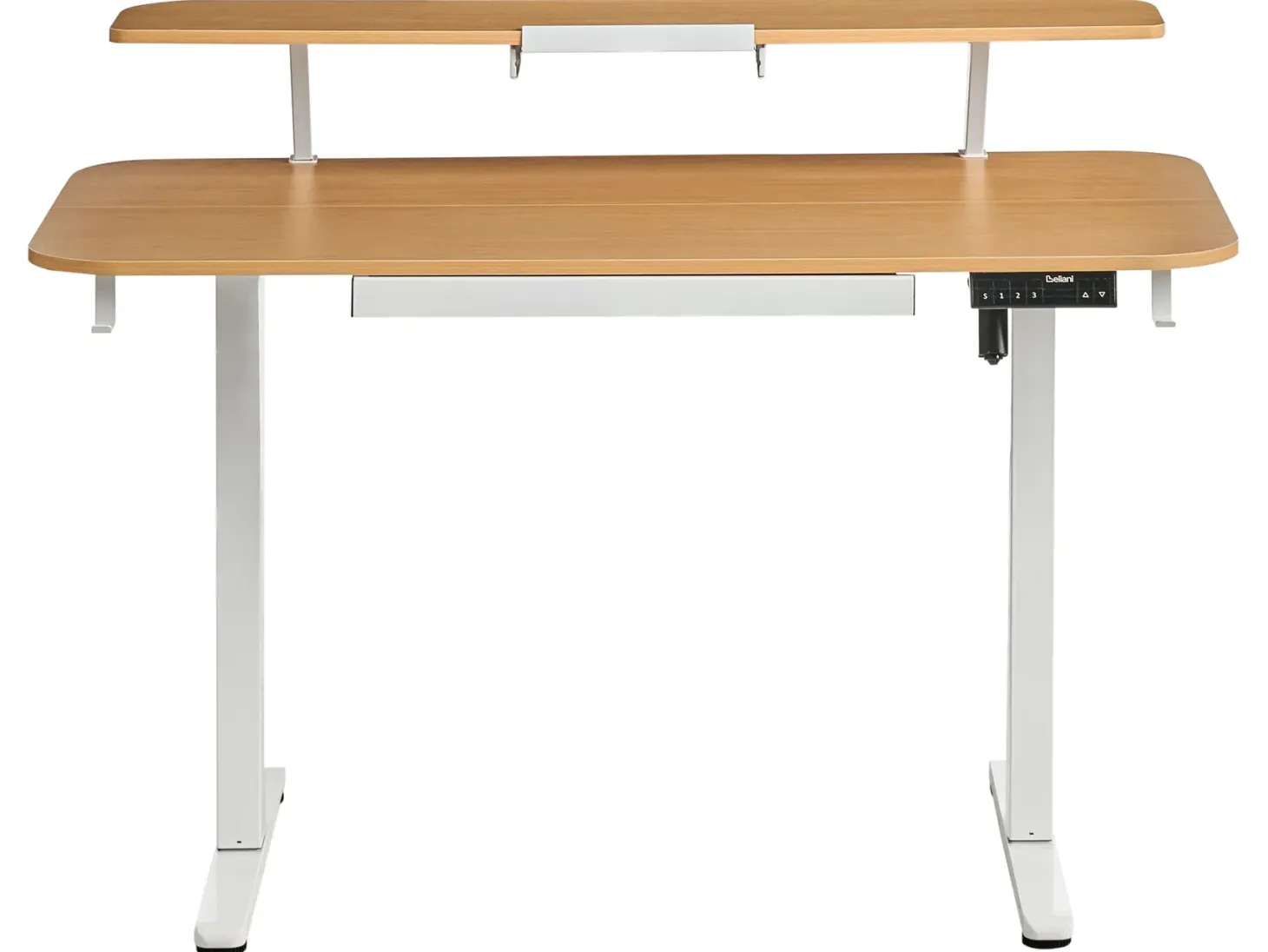 Elektrisk justerbart hæve sænkebord WILBANKS Lysebrun/hvid 120 cm 60 cm med USB-port