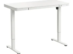 Elektrisk justerbart hæve sænkebord PENLY Hvid 120 cm 60 cm med USB-port