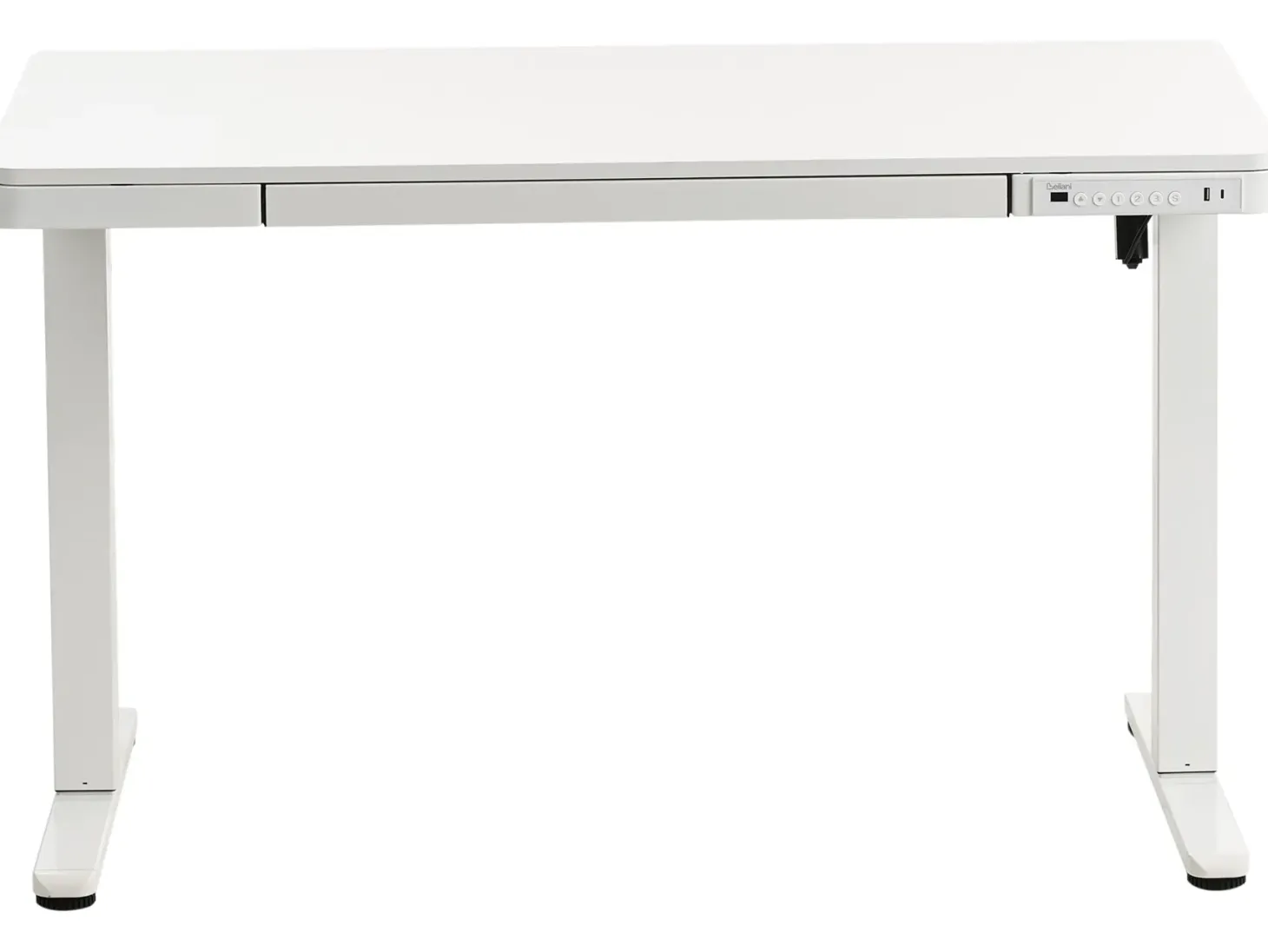 Elektrisk justerbart hæve sænkebord PENLY Hvid 120 cm 60 cm med USB-port
