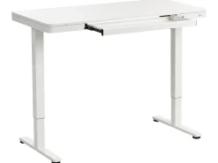 Elektrisk justerbart hæve sænkebord PENLY Hvid 120 cm 60 cm med USB-port