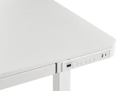 Elektrisk justerbart hæve sænkebord PENLY Hvid 120 cm 60 cm med USB-port