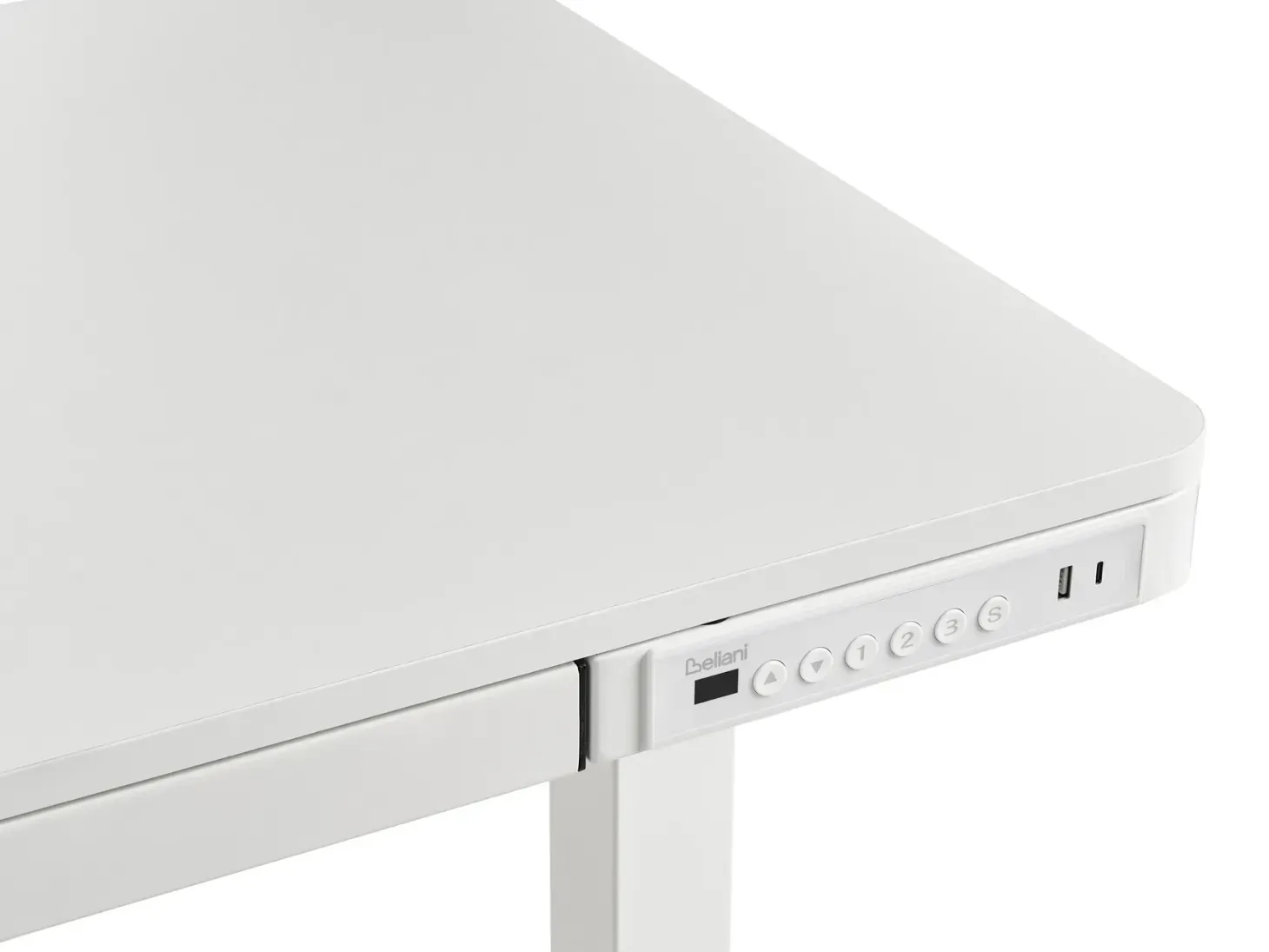 Elektrisk justerbart hæve sænkebord PENLY Hvid 120 cm 60 cm med USB-port