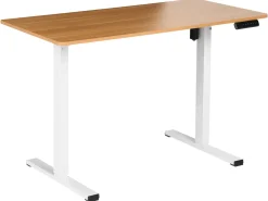 Elektrisk justerbart hæve sænkebord TAVARES Lysebrun/hvid 120 cm 60 cm