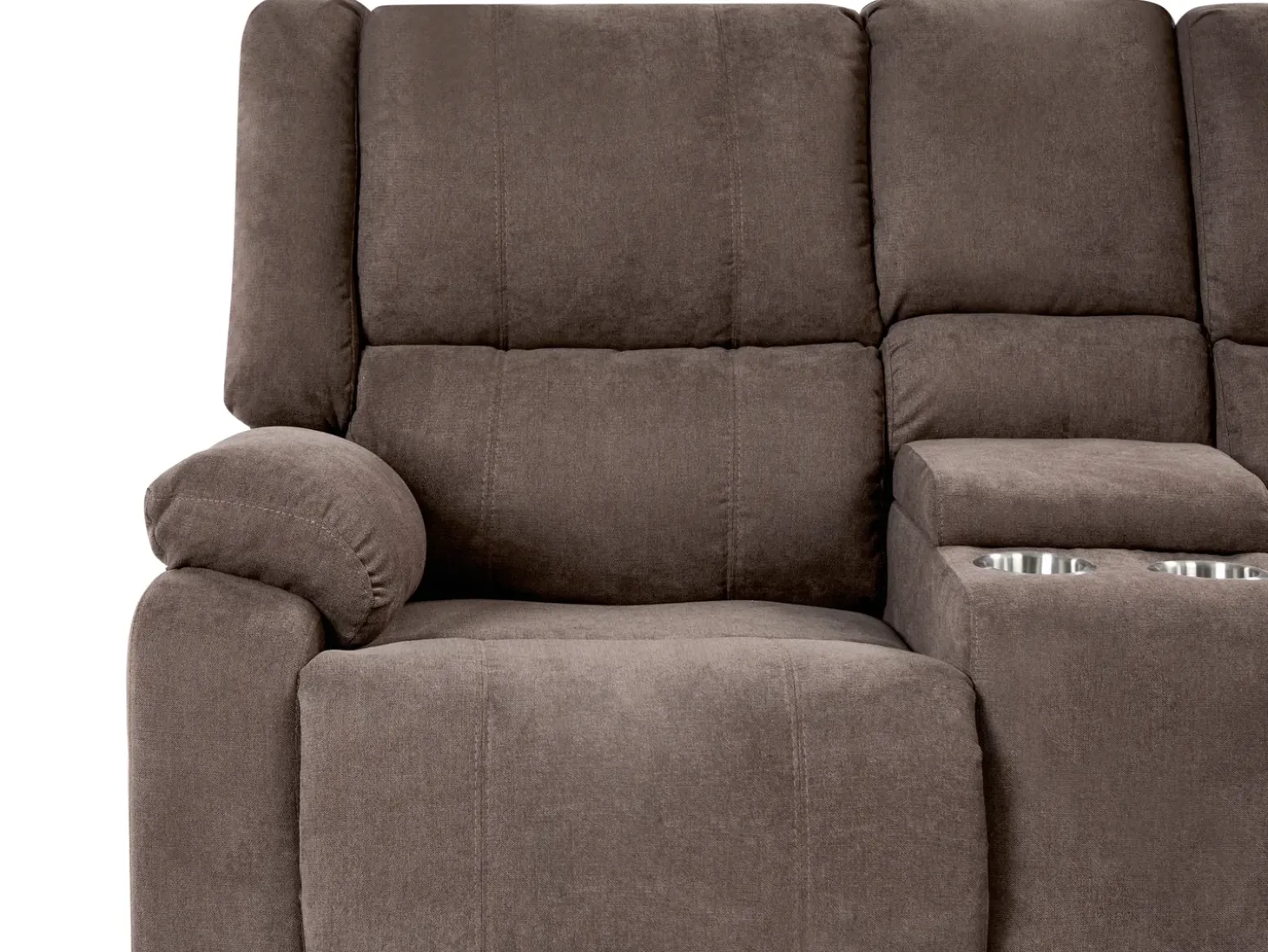 Elektrisk recliner hjørnesofa 5 personers ROKKE Brun med USB-port Venstrevendt