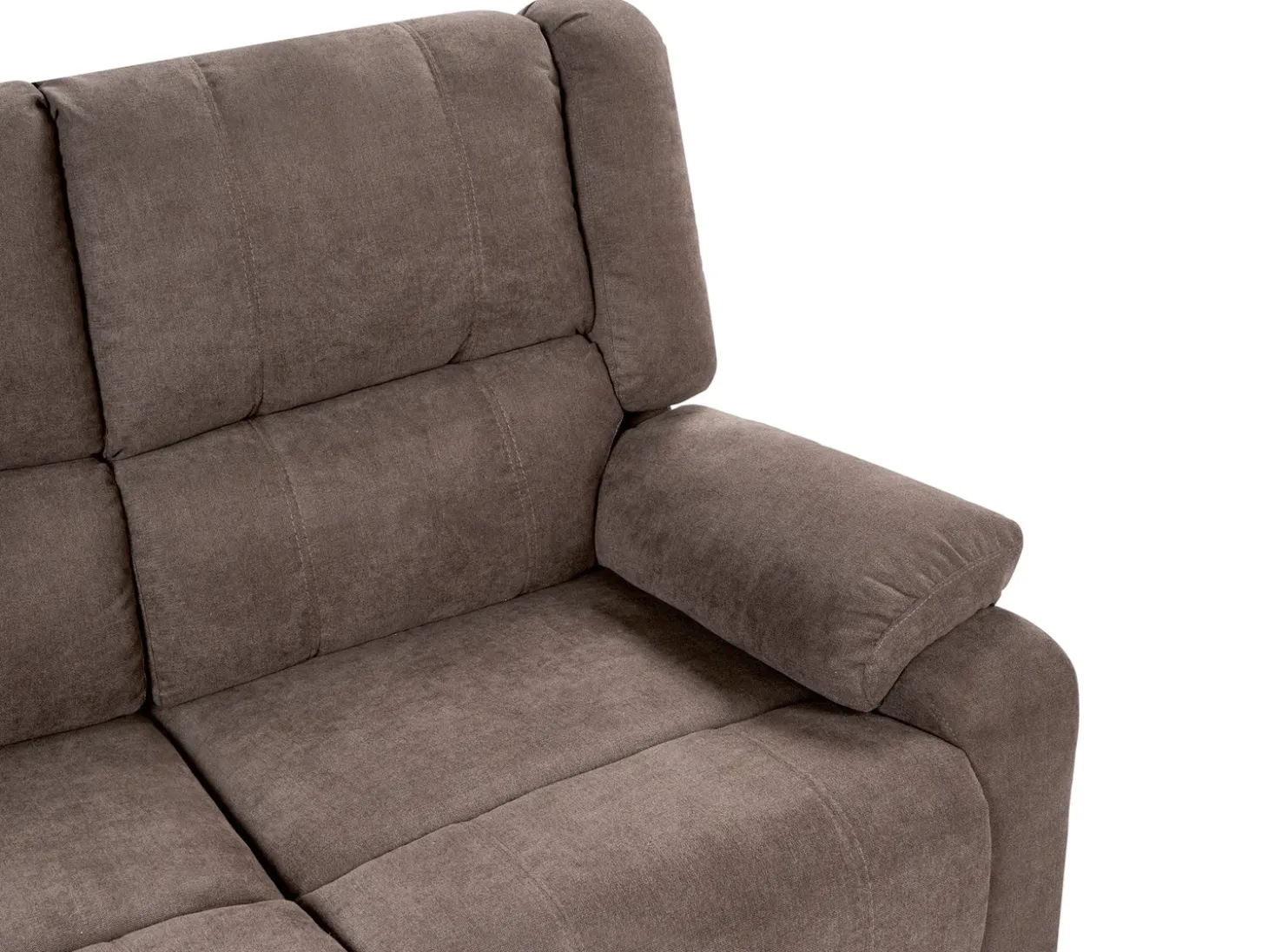 Elektrisk recliner hjørnesofa 5 personers ROKKE Brun med USB-port Venstrevendt