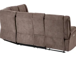 Elektrisk recliner hjørnesofa 5 personers ROKKE Brun med USB-port Venstrevendt