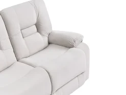 Elektrisk recliner sofa 3 personers BERGEN Velour Lys Beige med USB-port