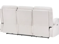 Elektrisk recliner sofa 3 personers BERGEN Velour Lys Beige med USB-port