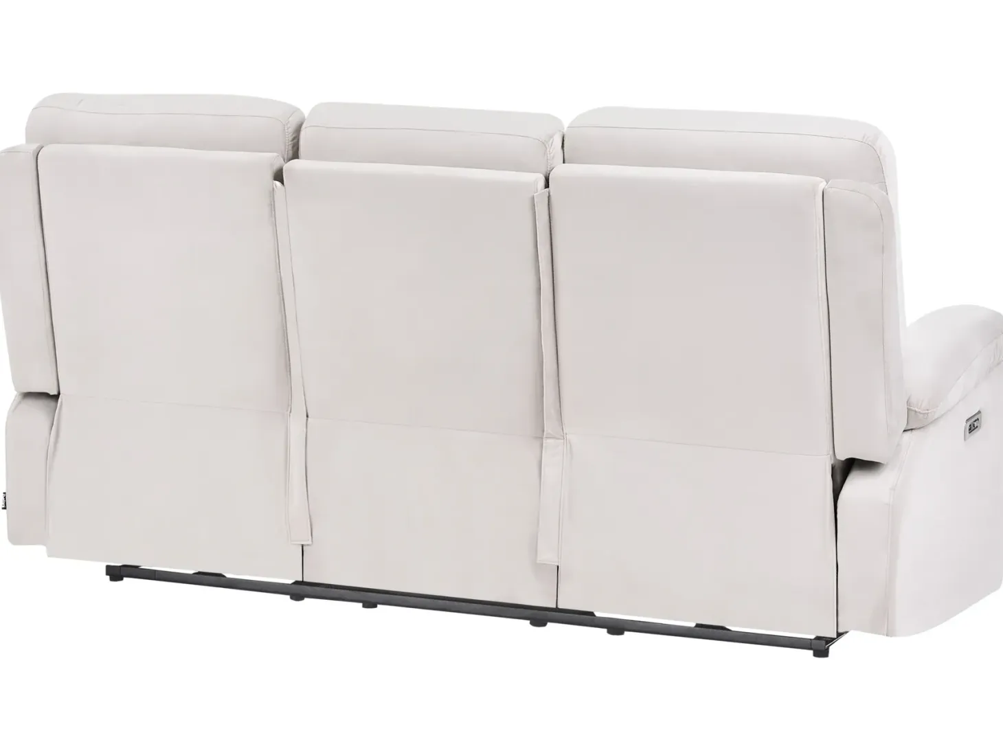Elektrisk recliner sofa 3 personers BERGEN Velour Lys Beige med USB-port