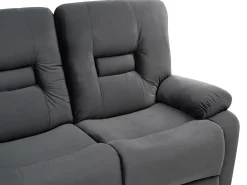 Elektrisk recliner sofa 3 personers BERGEN Velour Mørkegrå