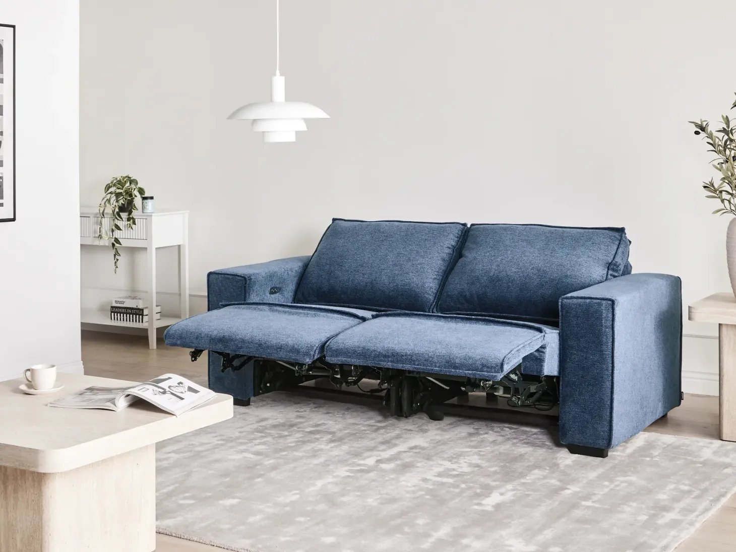 Elektrisk recliner sofa 2 personers NUKARI Blå