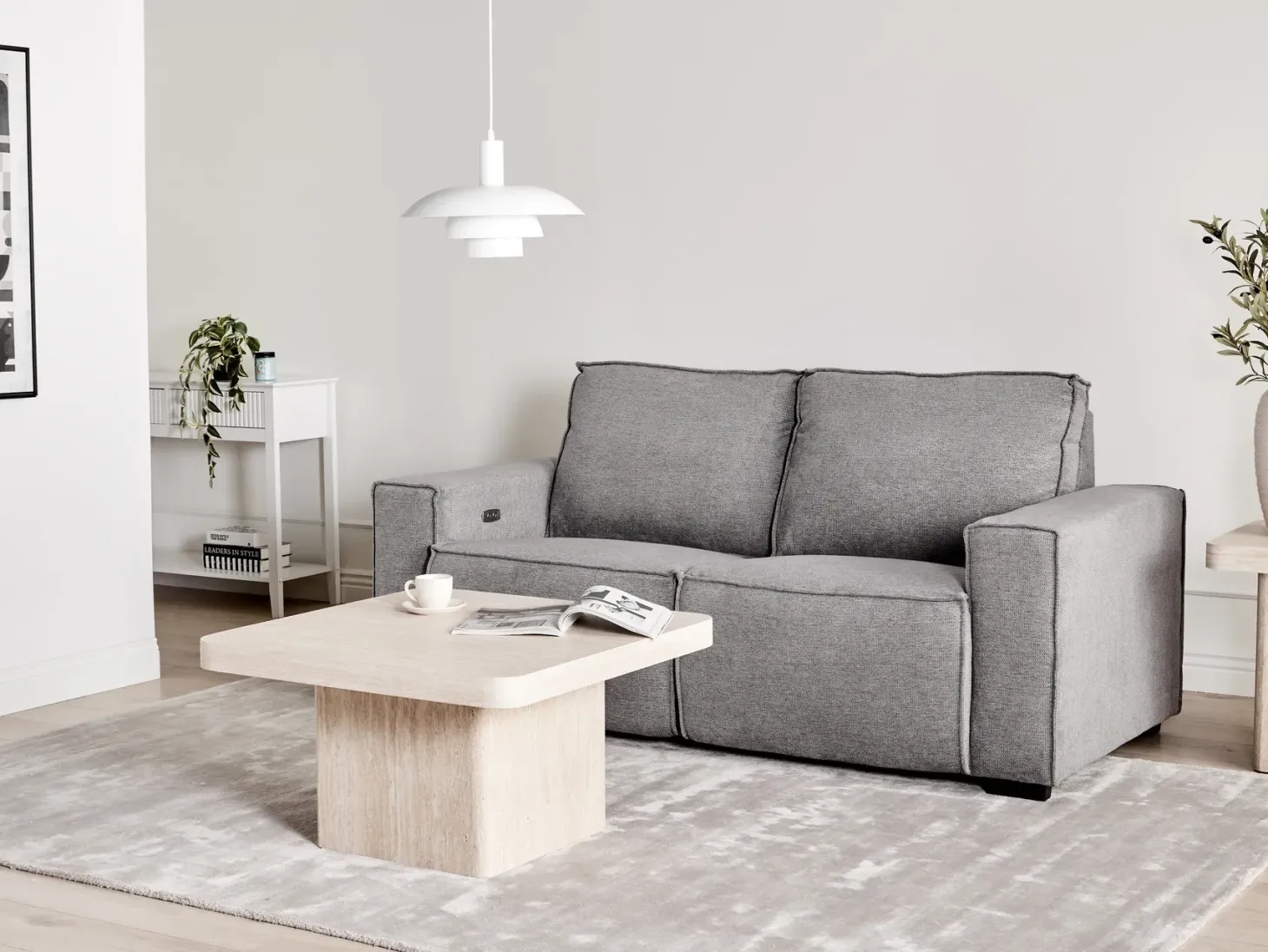 Elektrisk recliner sofa 2 personers NUKARI Grå