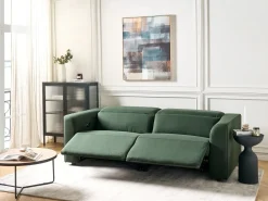 Elektrisk recliner sofa 2 personers ULVEN Mørkegrøn med USB-port