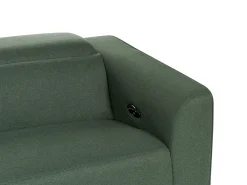 Elektrisk recliner sofa 2 personers ULVEN Mørkegrøn med USB-port