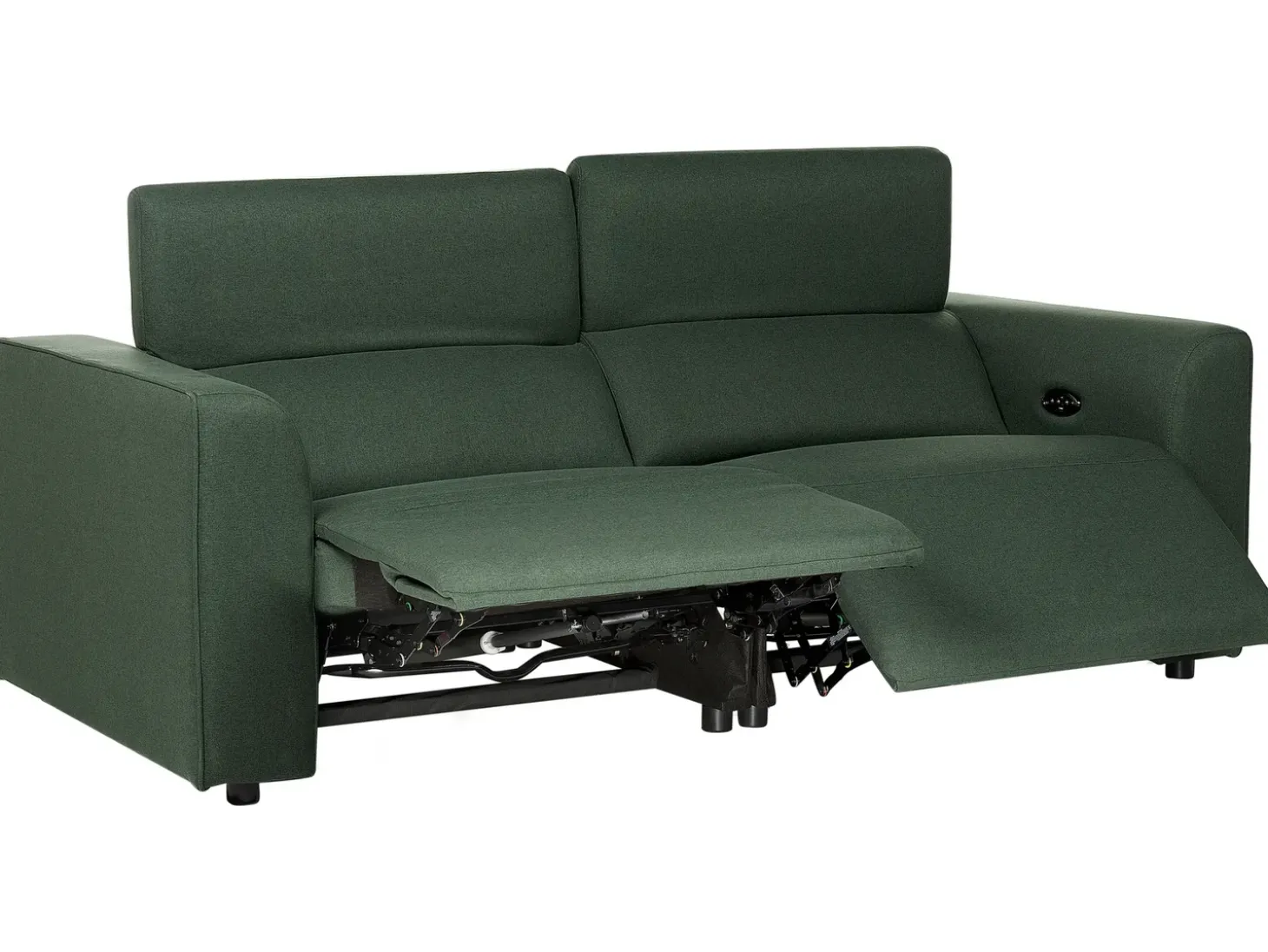 Elektrisk recliner sofa 2 personers ULVEN Mørkegrøn med USB-port
