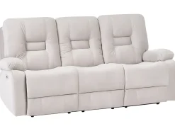 Elektrisk recliner sofasæt 6 personers BERGEN Velour Lys Beige med USB-port