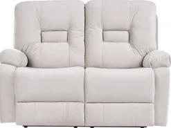 Elektrisk recliner sofasæt 6 personers BERGEN Velour Lys Beige med USB-port
