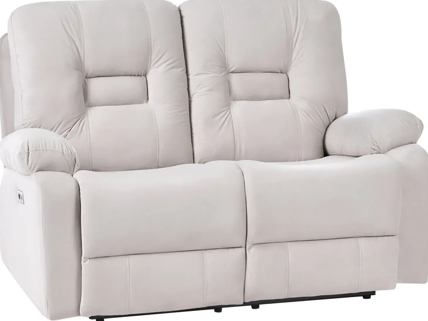 Elektrisk recliner sofasæt 6 personers BERGEN Velour Lys Beige med USB-port