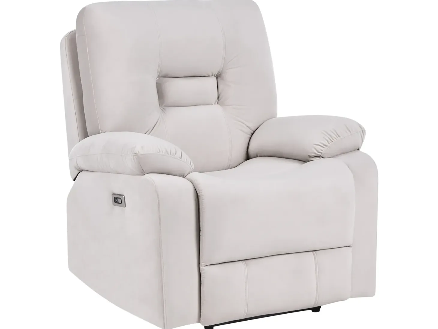 Elektrisk recliner sofasæt 6 personers BERGEN Velour Lys Beige med USB-port