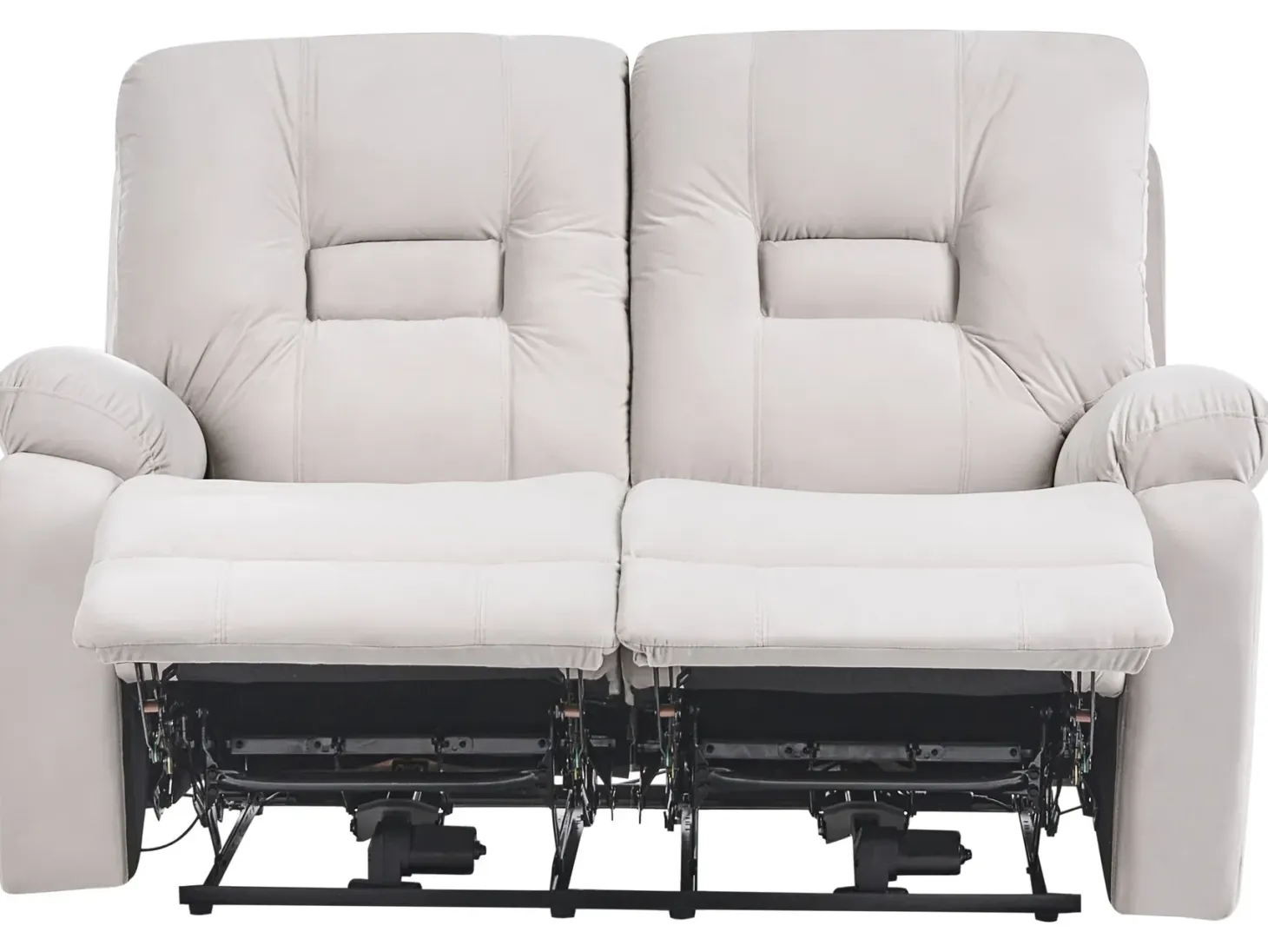 Elektrisk recliner sofasæt 6 personers BERGEN Velour Lys Beige med USB-port