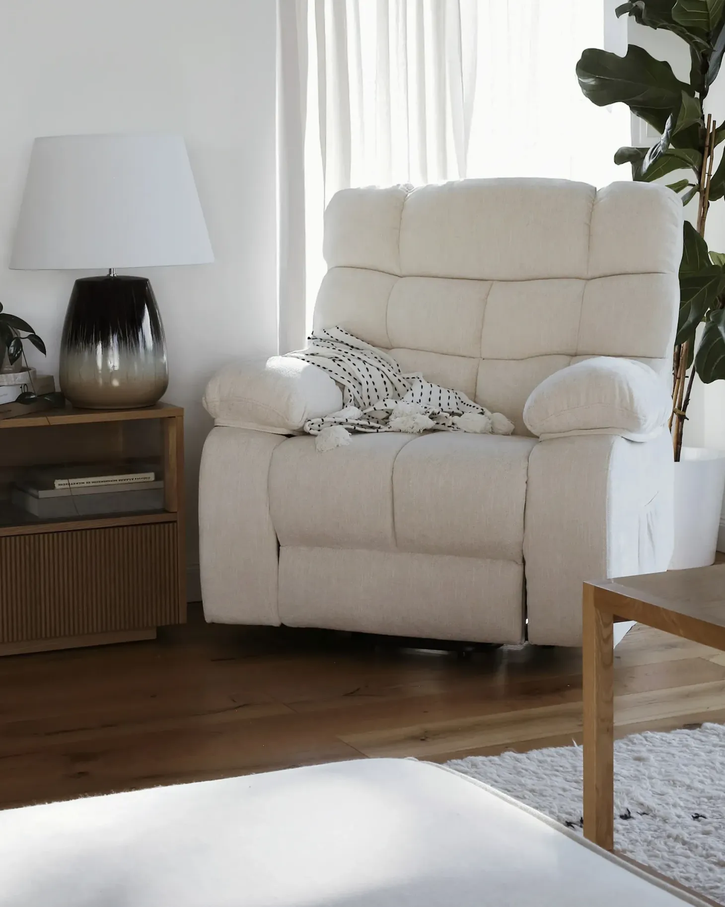 Elektrisk recliner stol ARES Inkl. fodstøtte Lys Beige