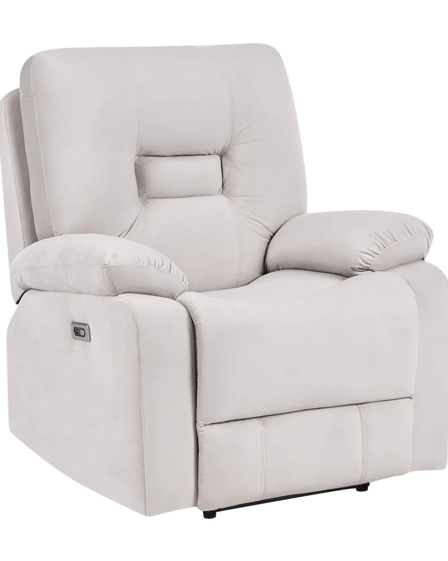 Elektrisk recliner stol BERGEN Inkl. fodstøtte Velour Lys Beige