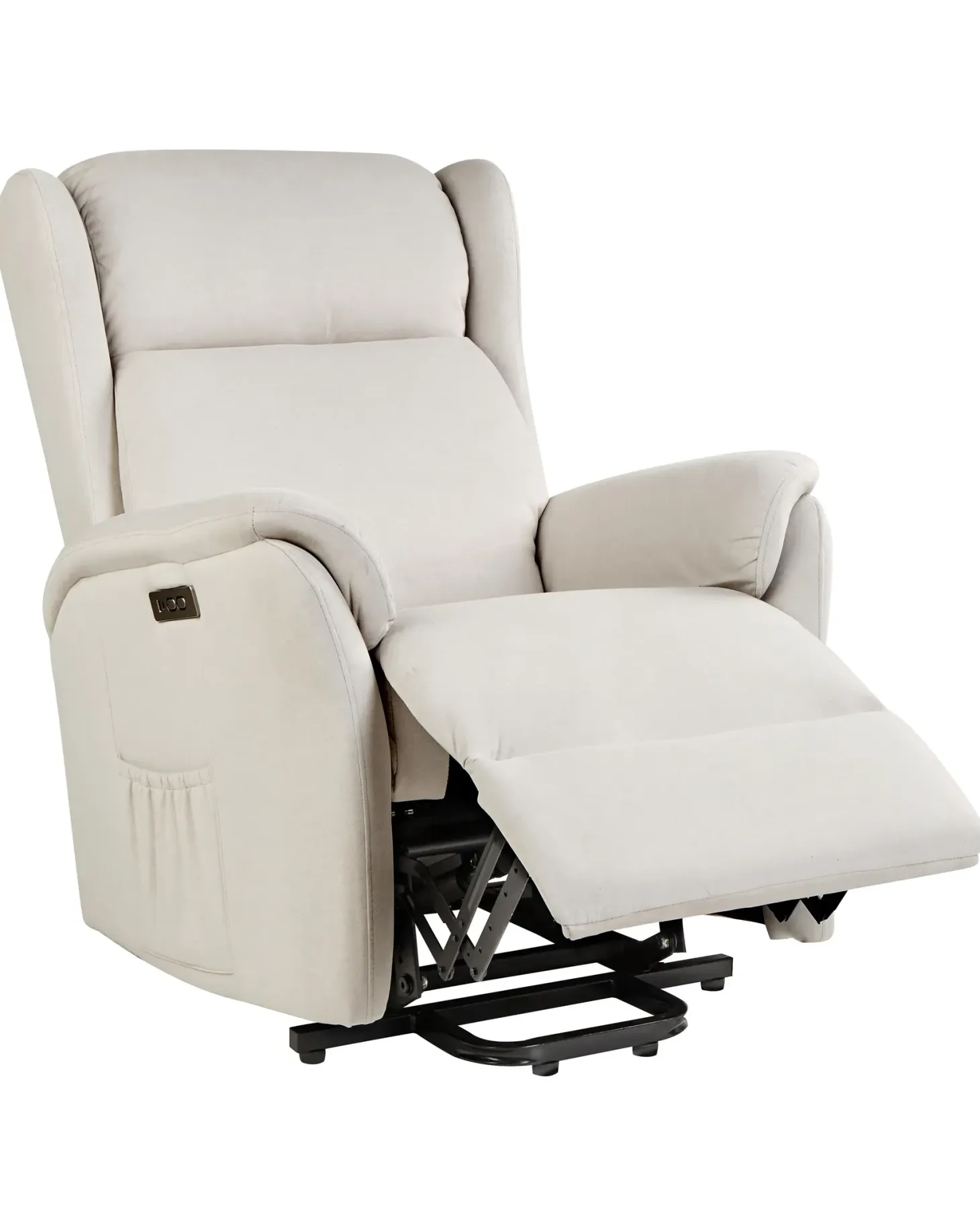 Elektrisk recliner stol ELEGY Inkl. fodstøtte Velour Lys Beige