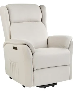 Elektrisk recliner stol ELEGY Inkl. fodstøtte Velour Lys Beige