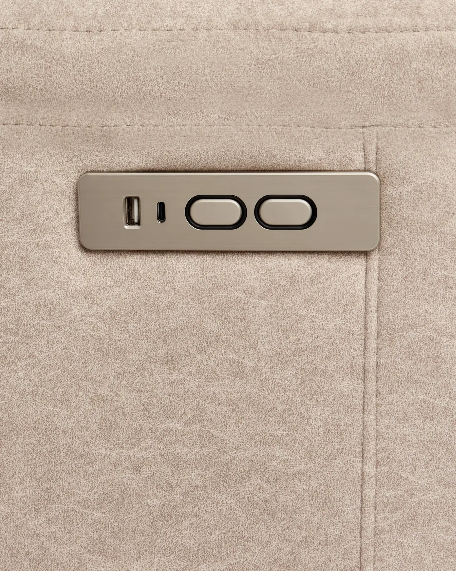 Elektrisk recliner stol ELEGY Inkl. fodstøtte Velour Brungrå
